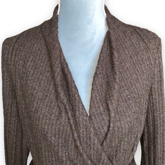 MAEVE Anthropologie Rafaela Hacci Surplice Top Brown Size Small - Picture 4 of 9